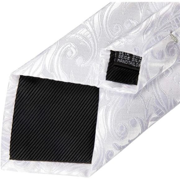 Mens Tie Set Silk Solid Paisley Necktie & Pocket Square Cufflinks Classic Formal - Picture 5 of 7